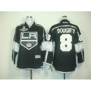 youth nhl jerseys los angeles kings #8 doughty black white[2012 stanley cup champions]
