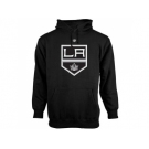 Los Angeles Kings Old Time Hockey Black Big Logo with Crest Pullover Hoodie