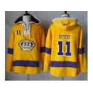 Men's Los Angeles Kings #11 Anze Kopitar Gold Sawyer Hooded Sweatshirt Stitched NHL Jersey