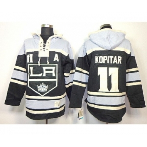 nhl jerseys los angeles kings #11 kopitar black-white[pullover hooded sweatshirt][patch A]