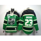 nhl jerseys los angeles kings #23 brown green[pullover hooded sweatshirt][patch C]