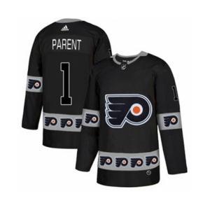 Adidas Philadelphia Flyers #1 Bernie Parent Authentic Black Team Logo Fashion NHL Jersey