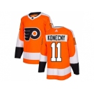 Adidas Philadelphia Flyers #11 Travis Konecny Orange Home Authentic Stitched NHL Jersey