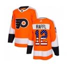 Adidas Philadelphia Flyers #12 Michael Raffl Authentic Orange USA Flag Fashion NHL Jersey