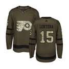 Adidas Philadelphia Flyers #15 Jori Lehtera Authentic Green Salute to Service NHL Jersey