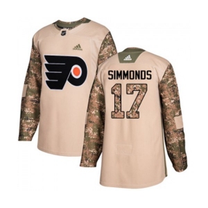 Adidas Philadelphia Flyers #17 Wayne Simmonds Authentic Camo Veterans Day Practice NHL Jersey