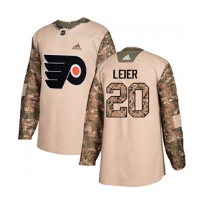 Adidas Philadelphia Flyers #20 Taylor Leier Authentic Camo Veterans Day Practice NHL Jersey