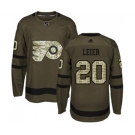 Adidas Philadelphia Flyers #20 Taylor Leier Authentic Green Salute to Service NHL Jersey