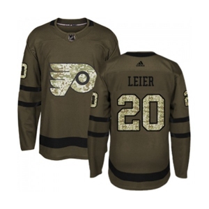 Adidas Philadelphia Flyers #20 Taylor Leier Authentic Green Salute to Service NHL Jersey