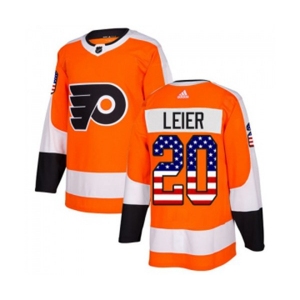 Adidas Philadelphia Flyers #20 Taylor Leier Authentic Orange USA Flag Fashion NHL Jersey