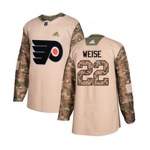 Adidas Philadelphia Flyers #22 Dale Weise Authentic Camo Veterans Day Practice NHL Jersey