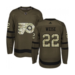 Adidas Philadelphia Flyers #22 Dale Weise Authentic Green Salute to Service NHL Jersey