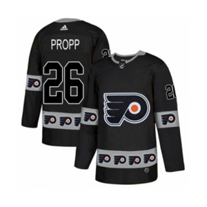 Adidas Philadelphia Flyers #26 Brian Propp Authentic Black Team Logo Fashion NHL Jersey