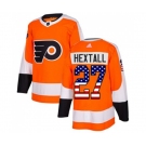 Adidas Philadelphia Flyers #27 Ron Hextall Authentic Orange USA Flag Fashion NHL Jersey