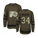 Adidas Philadelphia Flyers #34 Petr Mrazek Authentic Green Salute to Service NHL Jersey