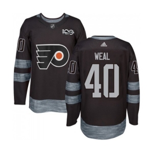 Adidas Philadelphia Flyers #40 Jordan Weal Authentic Black 1917-2017 100th Anniversary NHL Jersey