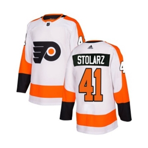 Adidas Philadelphia Flyers #41 Anthony Stolarz Authentic White Away NHL Jersey