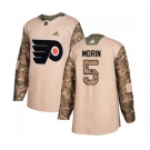 Adidas Philadelphia Flyers #5 Samuel Morin Authentic Camo Veterans Day Practice NHL Jersey