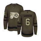 Adidas Philadelphia Flyers #6 Travis Sanheim Authentic Green Salute to Service NHL Jersey