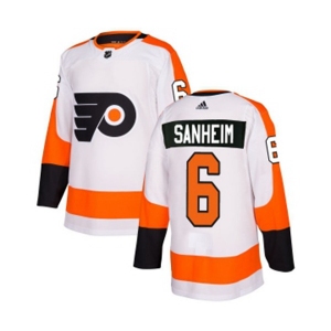 Adidas Philadelphia Flyers #6 Travis Sanheim Authentic White Away NHL Jersey