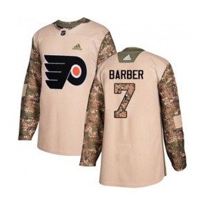 Adidas Philadelphia Flyers #7 Bill Barber Authentic Camo Veterans Day Practice NHL Jersey