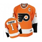 CCM Philadelphia Flyers #1 Bernie Parent Premier Orange Throwback NHL Jersey