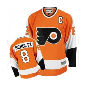 CCM Philadelphia Flyers #8 Dave Schultz Premier Orange Throwback NHL Jersey