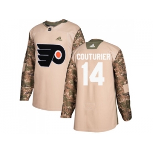 Men Adidas Philadelphia Flyers #14 Sean Couturier Camo Authentic 2017 Veterans Day Stitched NHL Jersey