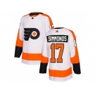 Men Adidas Philadelphia Flyers #17 Wayne Simmonds White Road Authentic Stitched NHL Jersey