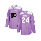 Men Adidas Philadelphia Flyers #24 Matt Read Purple Authentic Fights Cancer Stitched NHL Jersey