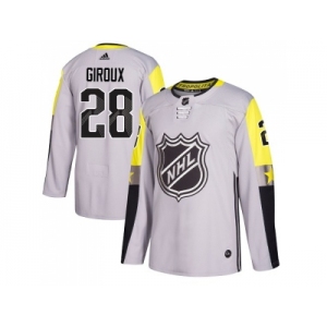 Men Adidas Philadelphia Flyers #28 Claude Giroux Gray 2018 All-Star Metro Division Authentic Stitched NHL Jersey