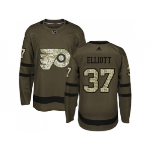 Men Adidas Philadelphia Flyers #37 Brian Elliott Green Salute to Service Stitched NHL Jersey