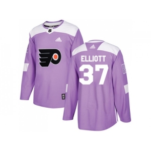 Men Adidas Philadelphia Flyers #37 Brian Elliott Purple Authentic Fights Cancer Stitched NHL Jersey