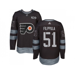 Men Adidas Philadelphia Flyers #51 Valtteri Filppula Black 1917-2017 100th Anniversary Stitched NHL Jersey