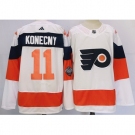 Men Philadelphia Flyers #11 Travis Konecny White 2023 2024 Stadium Series Stitched Jersey