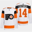 Men Philadelphia Flyers #14 Sean Couturier White 2024 Stadium Series Stitched Jersey