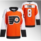 Men Philadelphia Flyers #8 Cam York 2023 24 Orange Stitched Jersey