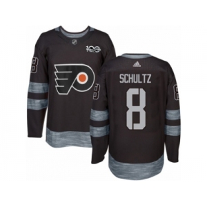 Men's Adidas Philadelphia Flyers #8 Dave Schultz Authentic Black 1917-2017 100th Anniversary NHL Jersey
