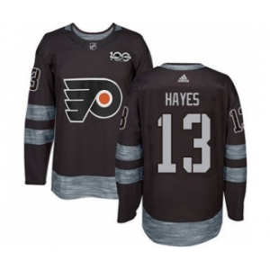 Men's Flyers #13 Kevin Hayes Black 1917-2017 100th Anniversary Stitched Hockey Jersey