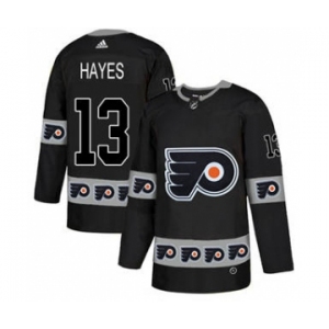 Men's Flyers #13 Kevin Hayes Black Authentic Team Logo Fashion Stitched Hockey Jersey