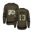 Men's Flyers #13 Kevin Hayes Green Salute to Service Stitched Hockey Jersey