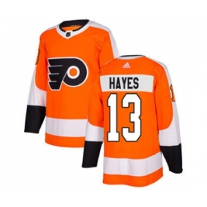 Men's Flyers #13 Kevin Hayes Orange Home Authentic Stitched Hockey Jersey