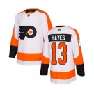 Men's Flyers #13 Kevin Hayes White Road Authentic Stitched Hockey Jersey