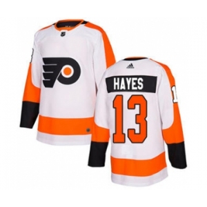 Men's Flyers #13 Kevin Hayes White Road Authentic Stitched Hockey Jersey