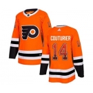 Men's Flyers #14 Sean Couturier Orange Home Drift Fashion Stitched Hockey Jersey