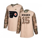 Men's Flyers #15 Matt Niskanen Camo Authentic 2017 Veterans Day Stitched Hockey Jersey