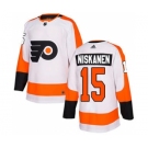 Men's Flyers #15 Matt Niskanen White Road Authentic Stitched Hockey Jersey