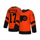 Men's Flyers #17 Wayne Simmonds Orange 2019 Stadium Series Stitched Hockey Jersey