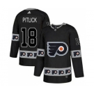 Men's Flyers #18 Tyler Pitlick Black Authentic Team Logo Fashion Stitched Hockey Jersey