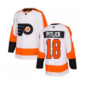 Men's Flyers #18 Tyler Pitlick White Road Authentic Stitched Hockey Jersey